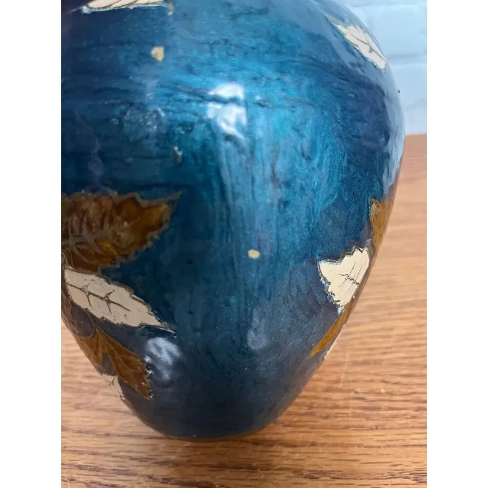 VINTAGE Cloisonne teal base|4.25” tall